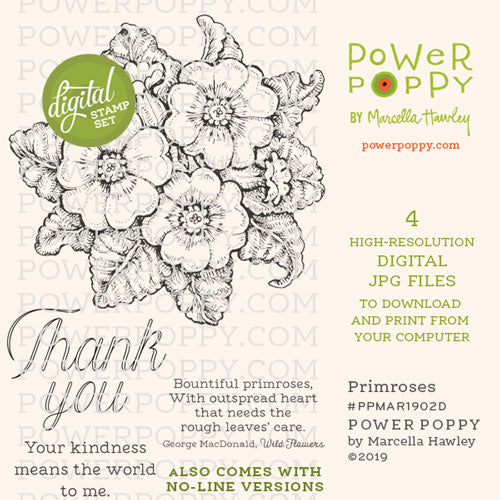 Primroses Digital Stamp Set