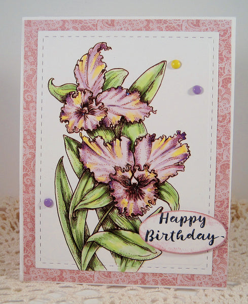 Ruffled Wild Orchids Digital Stamp Set