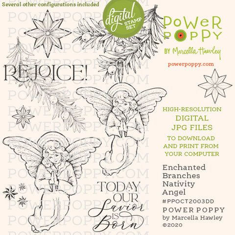 Enchanted Branches Nativity - Angel Digital Stamp Set