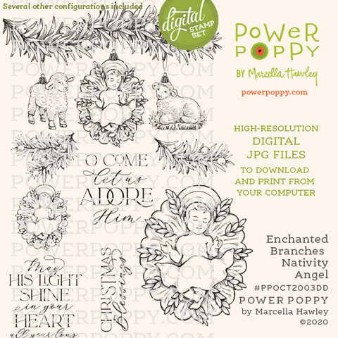 Enchanted Branches Nativity - Baby Jesus Digital Stamp Set