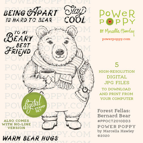 Forest Fellas: Bernard Bear Digital Stamp Set