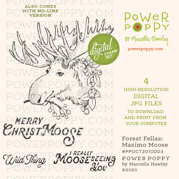 Forest Fellas: Maximo Moose Digital Stamp Set