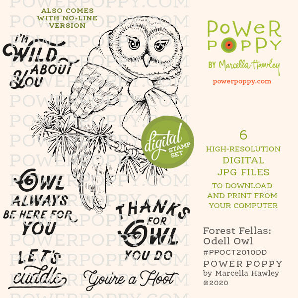 Forest Fellas: Odell Owl Digital Stamp Set