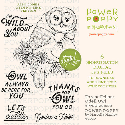 Forest Fellas: Odell Owl Digital Stamp Set