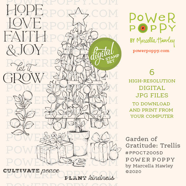 Garden of Gratitude: Trellis Digital Stamp Set