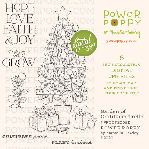 Garden of Gratitude: Trellis Digital Stamp Set