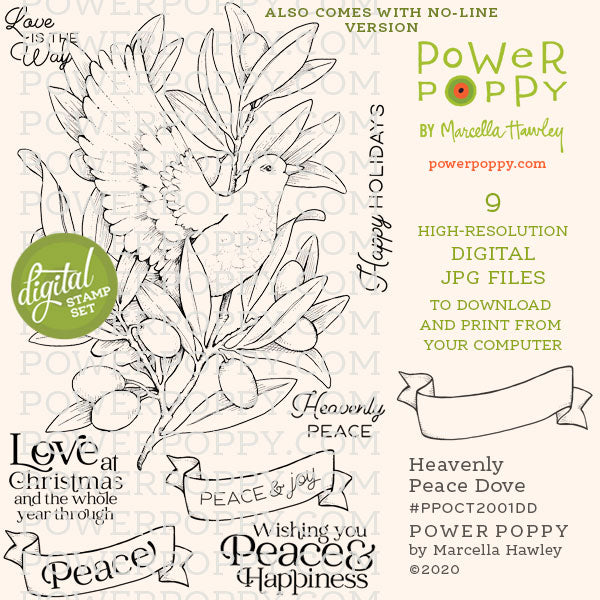 Heavenly Peace Dove Digital Stamp Set
