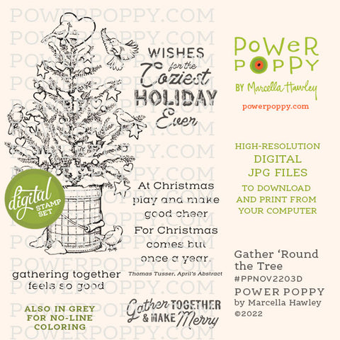 Gather Round the Tree Digital Stamp Set