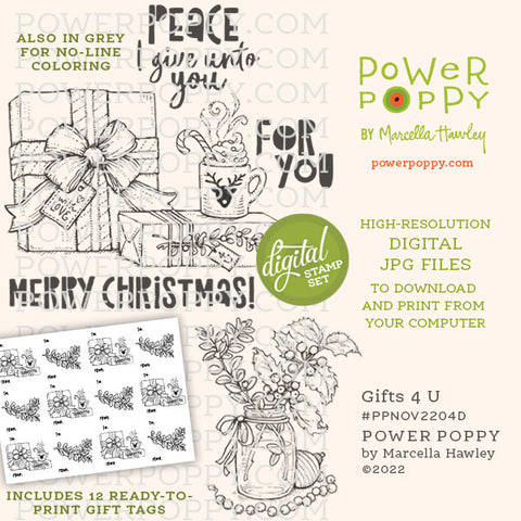 Gifts 4 U Digital Stamp Set and Gift Tags