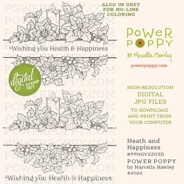 Health and Happiness Digital Stamp Set