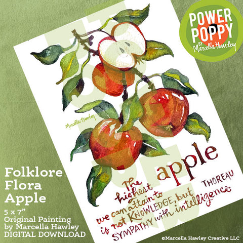 Folklore Flora Apple Watercolor Download