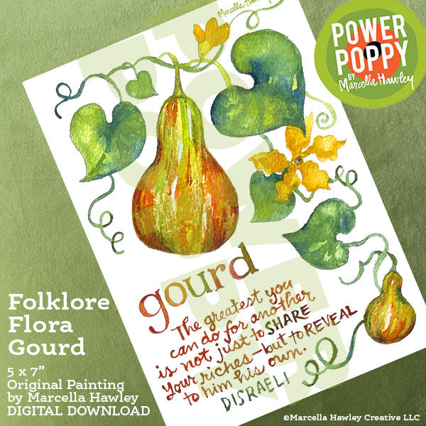 Folklore Flora Gourd Watercolor Download