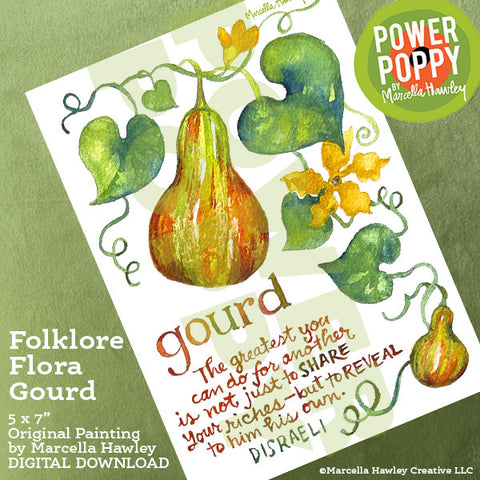 Folklore Flora Gourd Watercolor Download