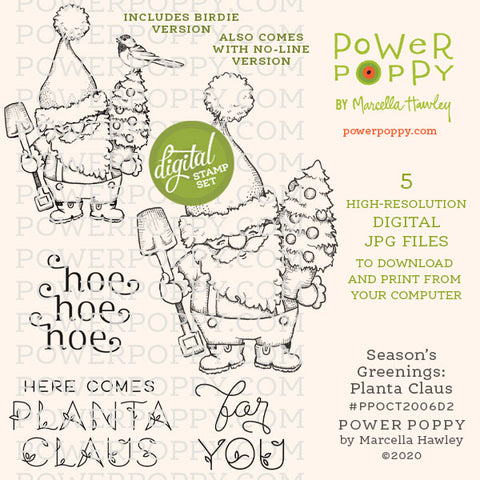 Season's Greenings: Planta Claus Digital Stamp Set