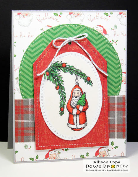 Glittering Glass Santa Digital Stamp Set