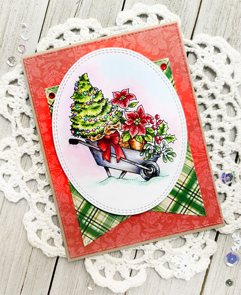 Season's Greenings: Wheelbarrow Digital Stamp Set