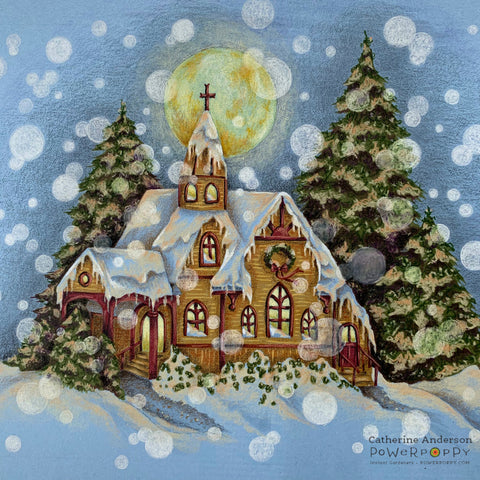 Snowy Church Digital Stamp Set