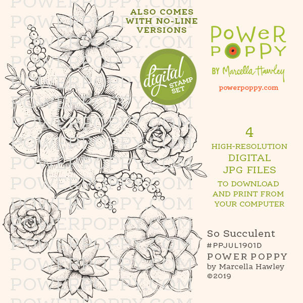 global succulent stamp So Succulent Digital Stamp Set