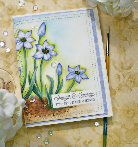 Spring Border Two Digital Stamp Set