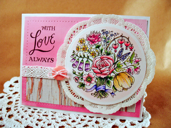 Springtime Love Roundel Digital Stamp Set