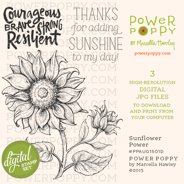 Sunflower Power Digital Stamp Set
