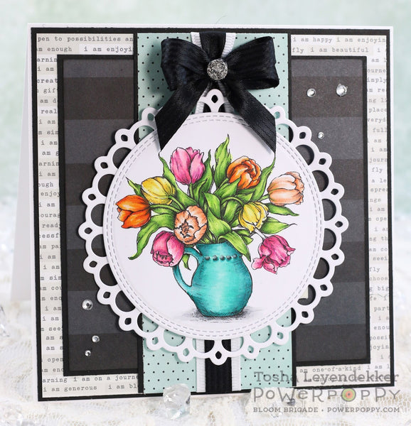 Tulips in Hobnail Pitcher Digital Stamp Set