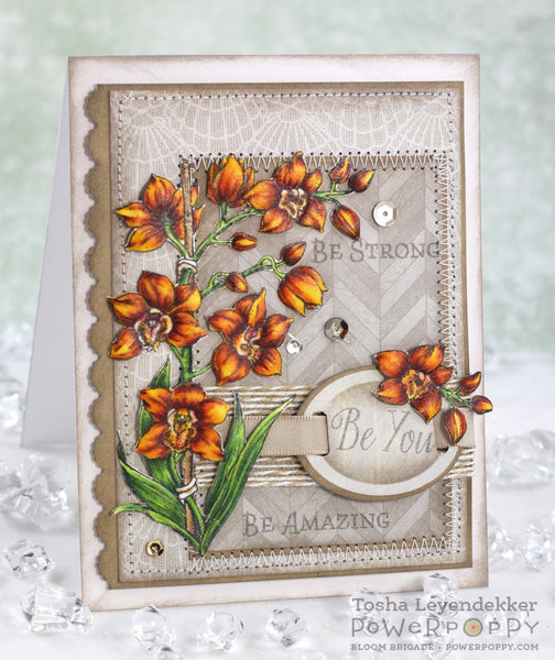 Orchid Cascade Digital Stamp Set