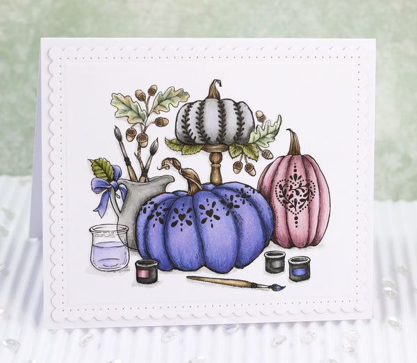 Painting Pumpkins Digital Stamp Set