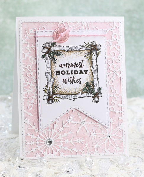 Wreath: Birch and Evergreens Digital Stamp Set