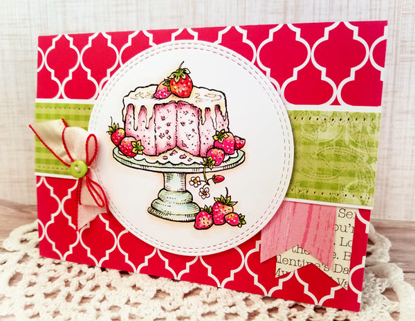 Tea Cake with Strawberries Digital Stamp Set
