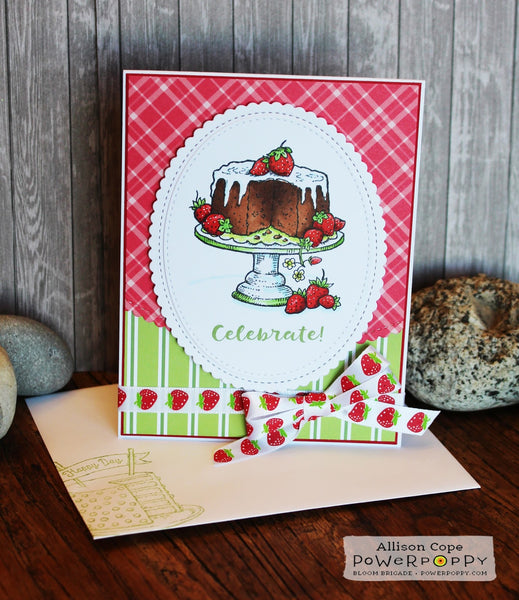 Tea Cake with Strawberries Digital Stamp Set