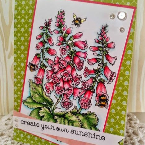 Bees in Foxglove Digital Stamp Set