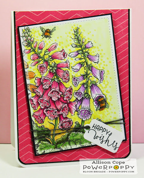 Bees in Foxglove Digital Stamp Set