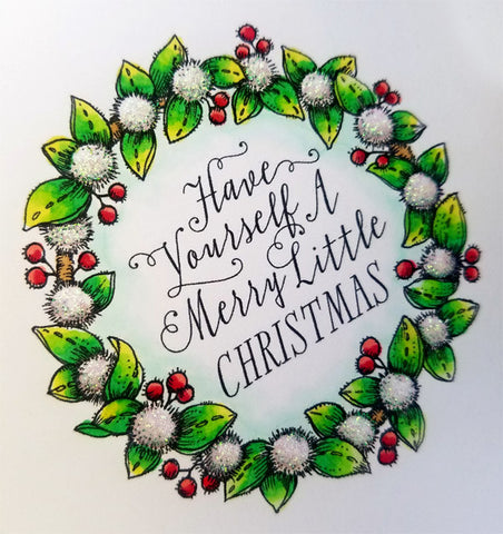 Wreath: Felt Leaves and Fruits Digital Stamp Set